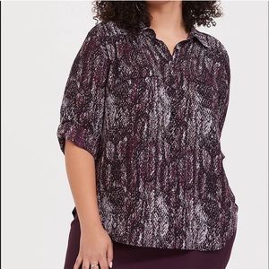 Torrid Purple Snakeskin Button-Up Top